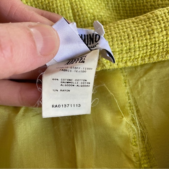 MOSCHINO Cheap & Chic Lime Green Raw Hem Pencil Skirt Sz 12 - Picture 5 of 6